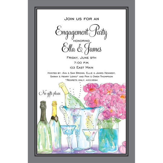 Champagne Peonies Invitations